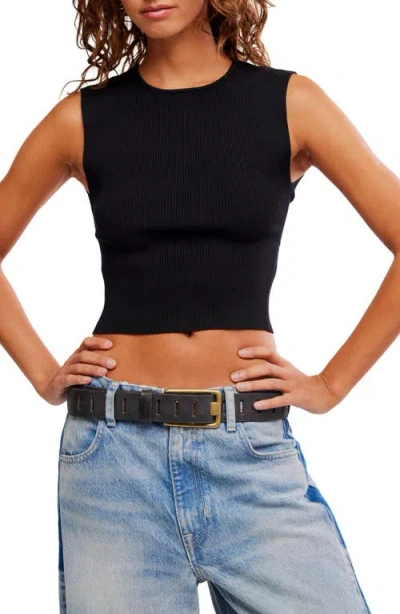 Free People Back To Back Crop Tank In Black