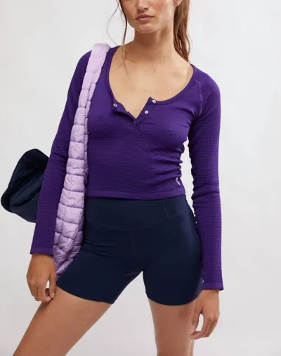 FREE PEOPLE BAIL OUT LONG SLEEVE TOP IN DARK AMETHYST
