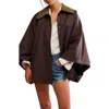Free People Bailey Button-up Cape In Brown