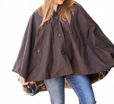 Free People Bailey Cape In Italian Mocha In Purple