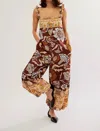 Free People Bali Albright Jumpsuit In Coffee Combo In Brown