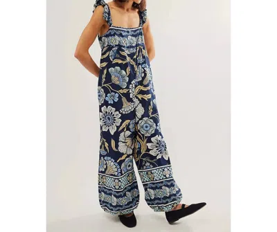 Free People Bali Albright Jumpsuit In Navy Combo In Black