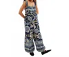 Free People Bali Albright Wide Leg Jumpsuit In Navy Combo In Blue