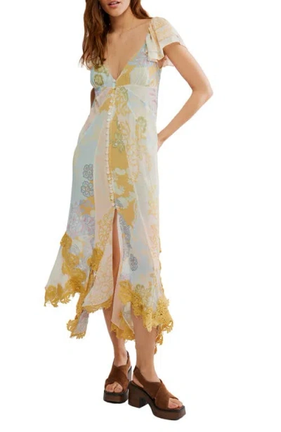 Free People Bali Aurora Flutter Sleeve Midi Dress In Multi