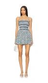 Free People Bali Checked Out Printed Dress In Blue