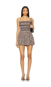 Free People Bali Checked Out Floral Romper In Brown