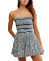 Free People Bali Checked Out Printed Dress In Gardenia Combo