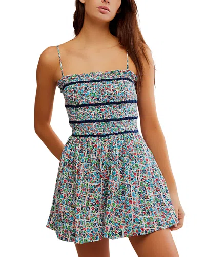 Free People Bali Checked Out Printed Dress In Gardenia Combo