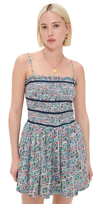 FREE PEOPLE BALI CHECKED OUT PRINTED ROMPER GARDENIA COMBO