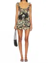Free People Bali Flora Mini Dress In Black Combo In Multi