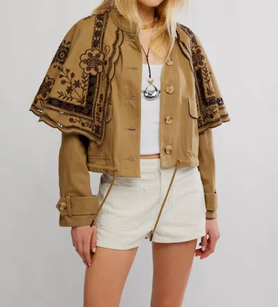 Free People Bali Hideaway Cutwork Jacket In Brown