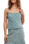 Free People Bali Margot Lace Trim Camisole In Blue