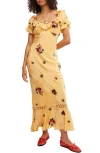 Free People Bali Santa Cruz Ruffle Dress In Yellow