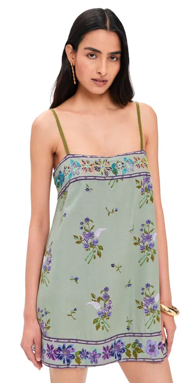 Free People Bali Take Me With You Mini Dress Mint Combo In Green