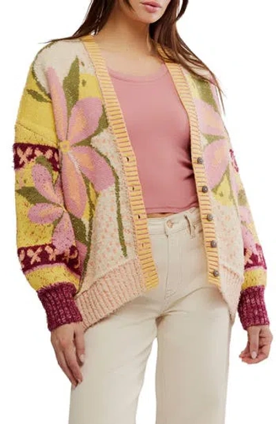 FREE PEOPLE FREE PEOPLE BALI TROPICAL GARDEN COTTON BLEND CARDIGAN