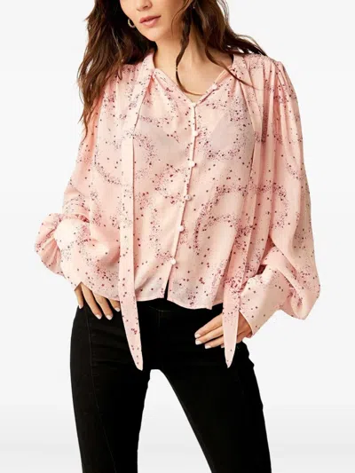 Free People Balloon-sleeve Blouse In Pink