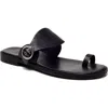 Free People Barcelona Toe Loop Sandal In Black Leather