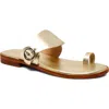 Free People Barcelona Toe Loop Sandal In Gold Metallic