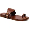 Free People Barcelona Toe Loop Sandal In Luggage Leather