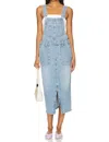 Free People Bardot Denim Skirtall Overalls In Follow Your Heart In Blue