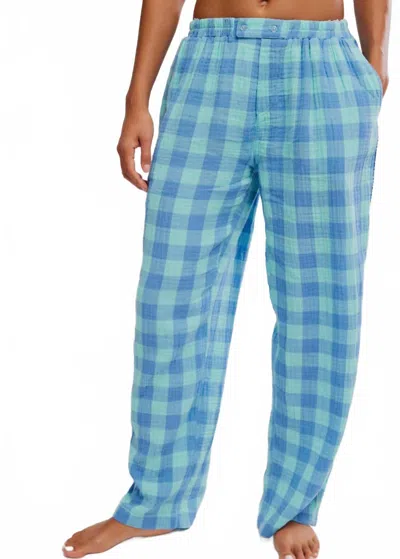 Free People Be Mine Pants In Blissful Blue Combo In Green