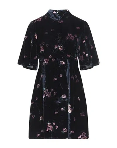 Free People Be My Baby Mini Woman Mini Dress Midnight Blue Size 10 Viscose, Nylon