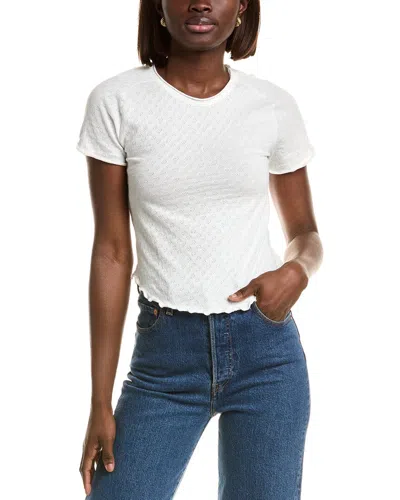Free People Be My Baby Pointelle Heart Knit Top In Ivory