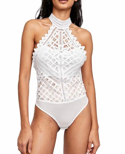 Free People Be My Battenburg Bodysuit In White