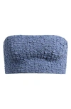 Free People Bea Smocked Bandeau Bra In Blue