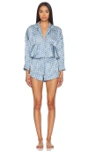 Free People Beauty Sleep Short Pajamas In Cashmere Blue Combo