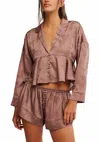 Free People Beauty Sleep Short Pajamas In Gold