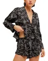 Free People Beauty Sleep Short Pajamas In Black Combo