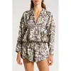 Free People Beauty Sleep Short Pajamas In Volcanic Glass Combo