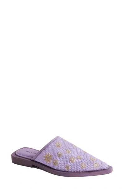 Free People Becky Daisy Pointed Toe Mule In Stormy Lavender