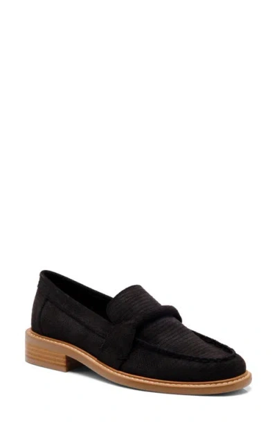 Free People Bedford Lizard Embossed Loafer In Black Suede
