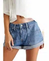 Free People Beginners Luck Slouch Low Rise Shorts In Felicity In Blue