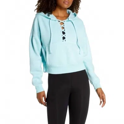 Free People Believe It Lace Up Hoodie In Blue