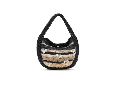 Free People Belize Shell Clutch Handbags Tan/black: One Size In Multi