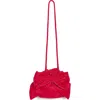Free People Belle Velvet Bow Bag In Red