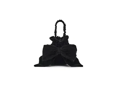 Free People Belle Velvet Bow Bag Shoulder Handbags Black: One Size