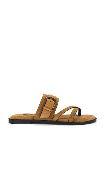 Free People Belted Cross Strap Sandal In Brown