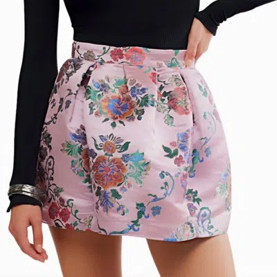 Free People Benjamine Mini Skirt In Pink Combo In Multi