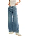 Free People Benji Relaxed Wide Leg Jeans In Salt Of The Earth