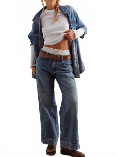 Free People Benji Relaxed Wide Leg Jeans In Salt Of The Earth