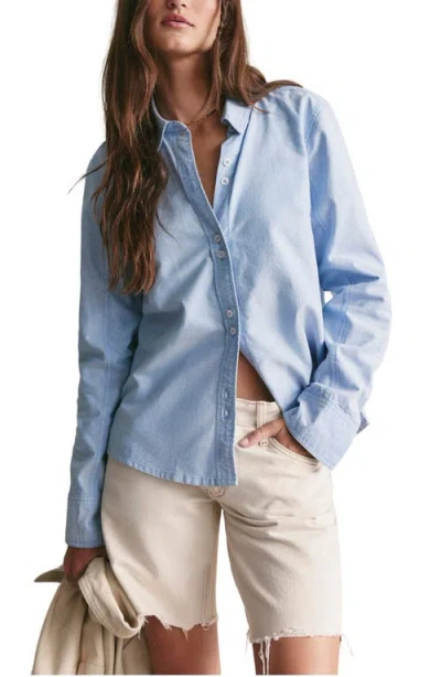 Free People Benny Slim Cotton Oxford Shirt In Blue