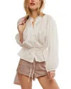 Free People Best Of Me Long Sleeve Blouse In Optic White In Optic White
