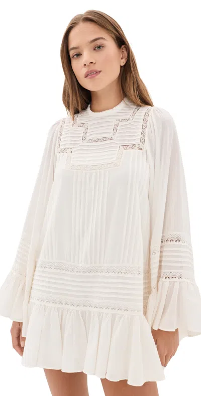 Free People Better Horizons Mini Dress Toasted Eggnog In White