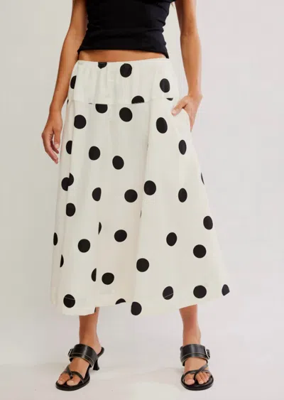 Free People Betty Dropwaist Skirt In Clean Ivory Combo In White