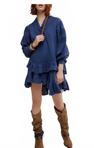 Free People Big Dipper Dress In Denim In Blue