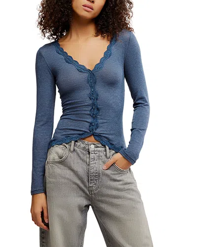 Free People Big Love Cardigan In Blue